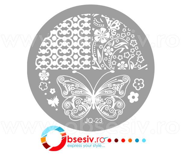 Stampile unghii pe suport metalic, JQ-23, matrite unghii gravate adanc